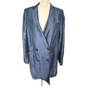 rag & bone Double Breasted Linen Silk Blend Vintage Womens Blazer Size 6